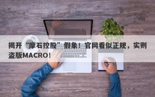 揭开“摩石控股”假象！官网看似正规，实则盗版MACRO！