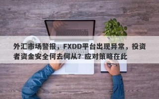 外汇市场警报，FXDD平台出现异常，投资者资金安全何去何从？应对策略在此