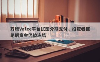 万腾Vatee平台试图分期支付，投资者拒绝后资金仍被冻结