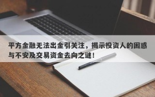 平方金融无法出金引关注，揭示投资人的困惑与不安及交易资金去向之谜！