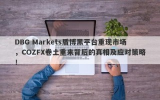 DBG Markets盾博黑平台重现市场，COZFX卷土重来背后的真相及应对策略！