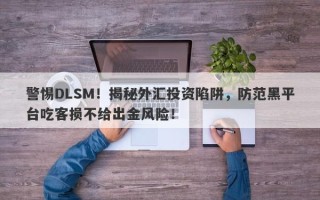 警惕DLSM！揭秘外汇投资陷阱，防范黑平台吃客损不给出金风险！