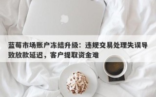 蓝莓市场账户冻结升级：违规交易处理失误导致放款延迟，客户提取资金难