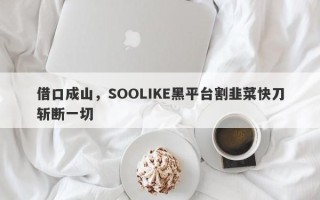 借口成山，SOOLIKE黑平台割韭菜快刀斩断一切