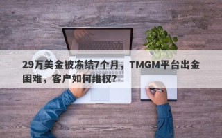 29万美金被冻结7个月，TMGM平台出金困难，客户如何维权？