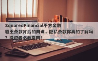 SquaredFinancial平方金融霸王条款背后的阴谋，隐私条款你真的了解吗？投资者必看指南！