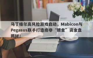 马丁格尔高风险游戏启动，Mabicon与Pegasus联手打造南非“镀金”资金盘揭秘！