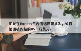 汇友在Exness平台遭遇巨额损失，如何追回被冻结的45.5万美元？