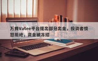 万腾Vatee平台提出部分出金，投资者愤怒拒绝，资金被冻结