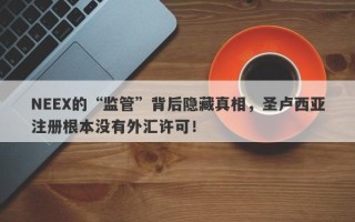 NEEX的“监管”背后隐藏真相，圣卢西亚注册根本没有外汇许可！